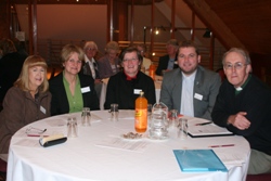 A group at one of the many tables at the dementia seminar in the Templeton Hotel.